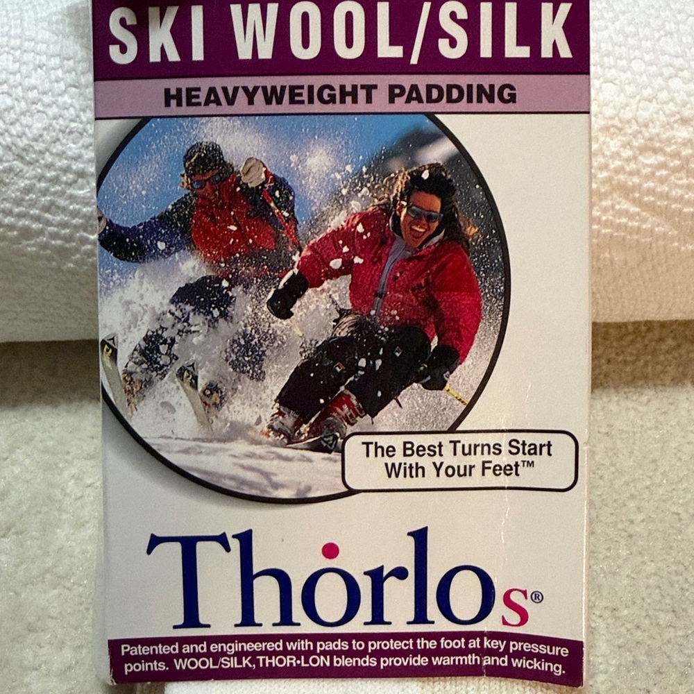 Thorlo Ski Wool/Silk Over-Calf Socks - White NWT